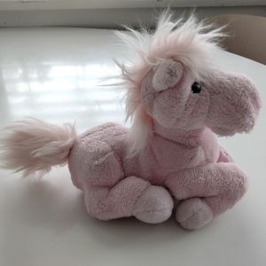 Cuddly Quarry Critters 2003 Plush stuffed Animal Herbie Sitting Pink Horse 8"